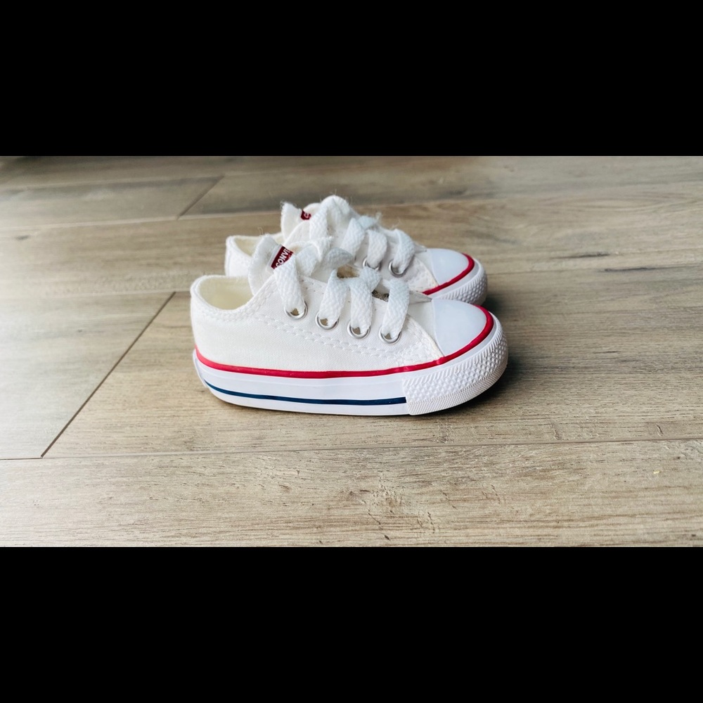 Converse Chucks-Toddler Size 3-White/Red/Blue